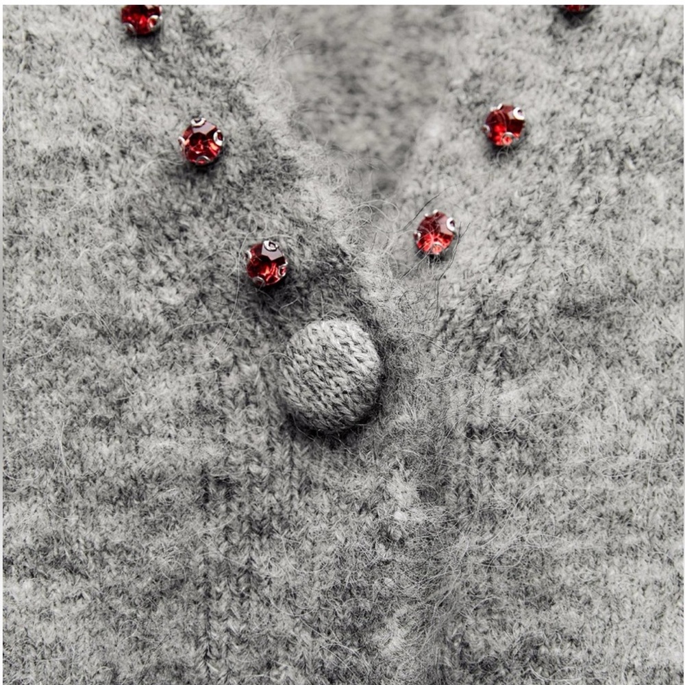 ZARA ✨VIRAL✨ ♥️ Rhinestone Appliqué Cardigan - Picture 5 of 17